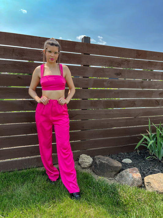 Suit Up Top (Fuchsia)