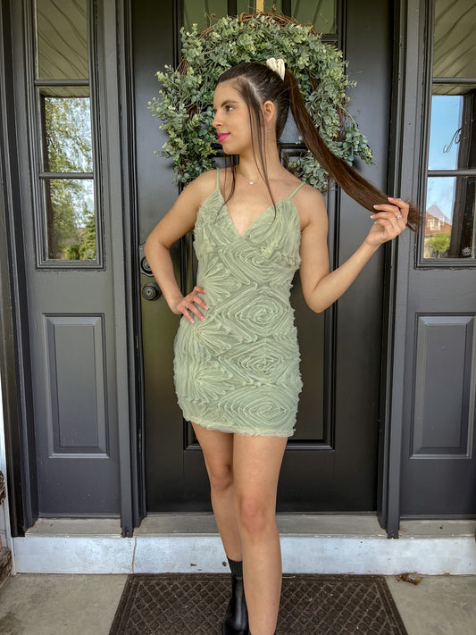 Tropical Palm Leaf Dress