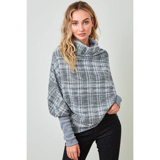 Plaid Knit Cape