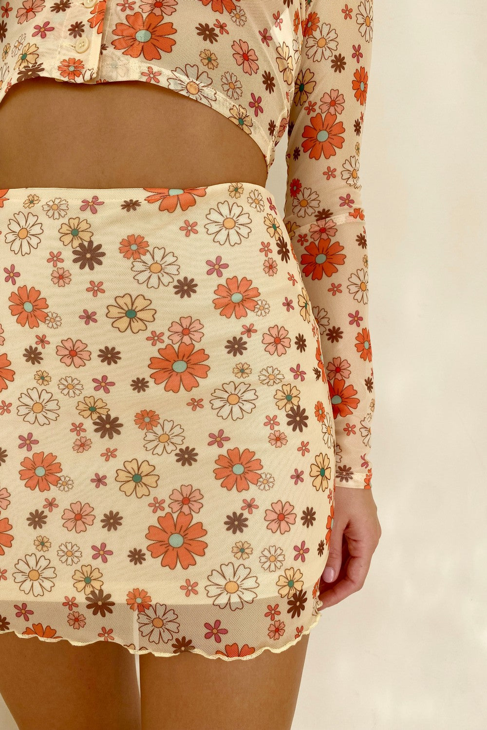 Feeling Edgy Retro Floral Skirt