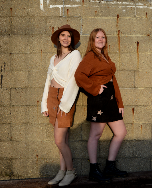 Nashville Stars Suede Skirt (Camel)