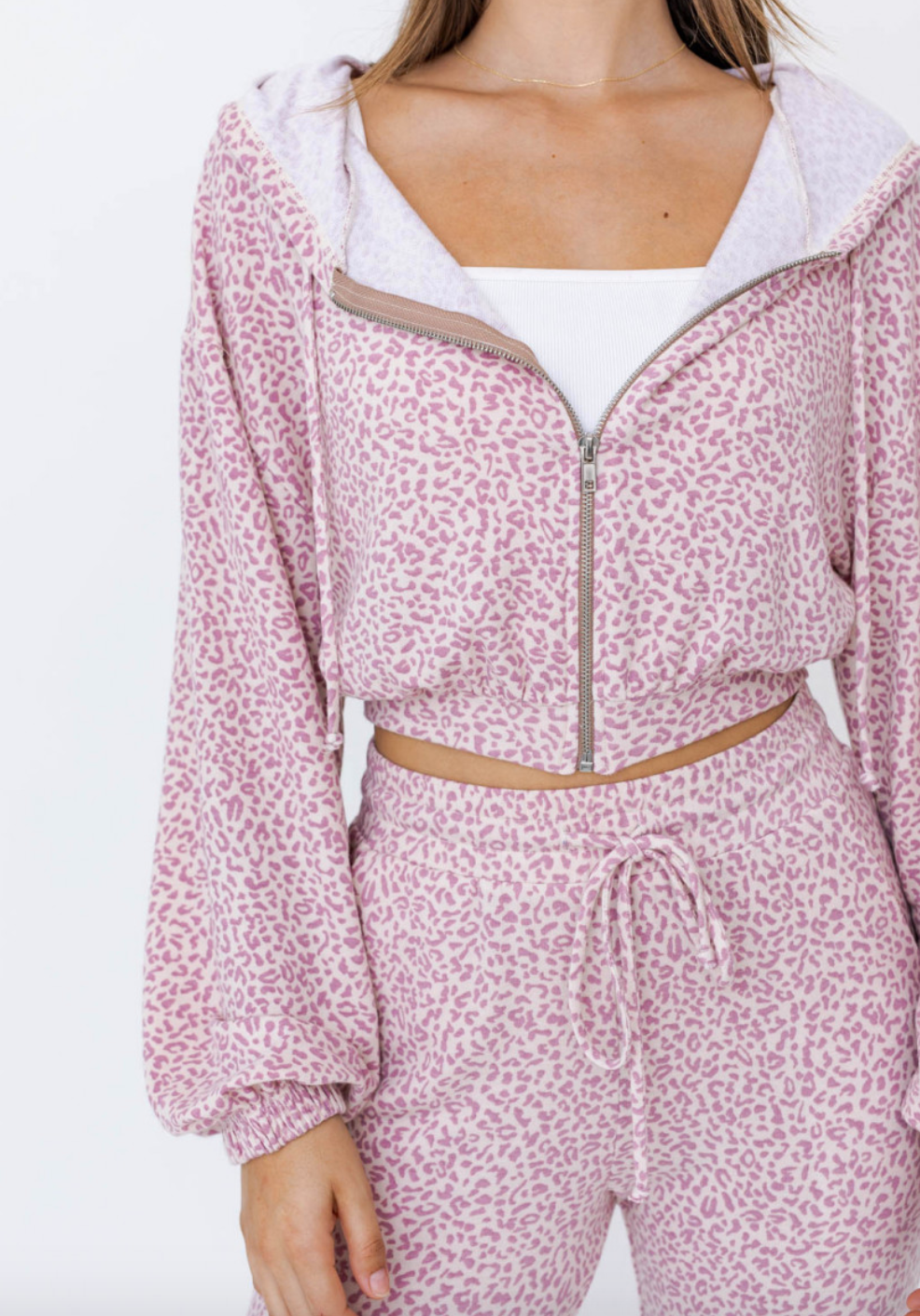 Cheetah Sista Cropped Hoodie