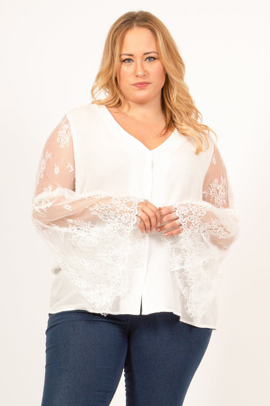 Leslie Lace Button Up