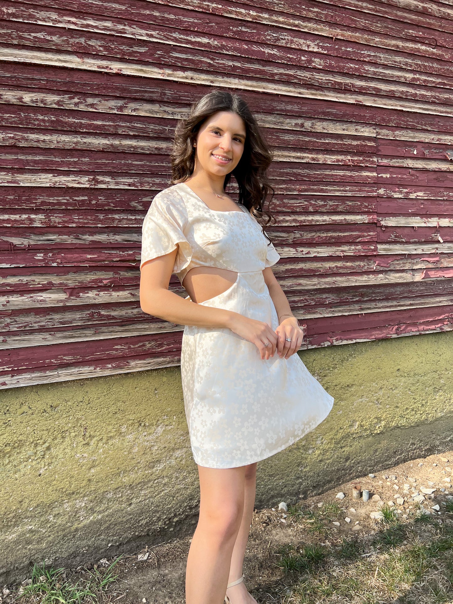 Florally Invited Cutout Dress