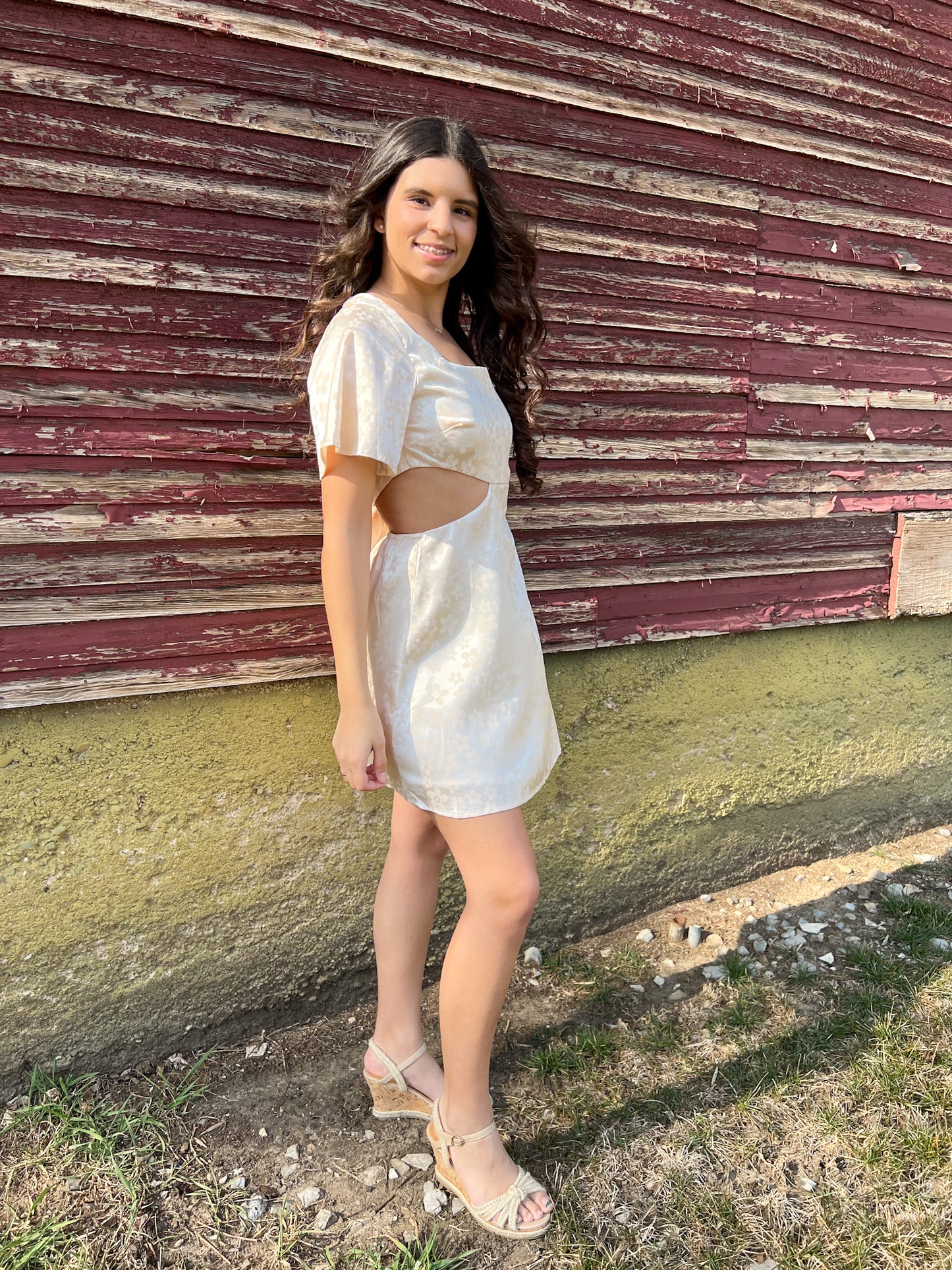 Florally Invited Cutout Dress