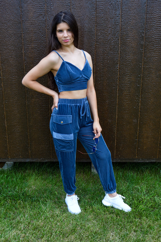 Ocean Blue Corduroy Cami