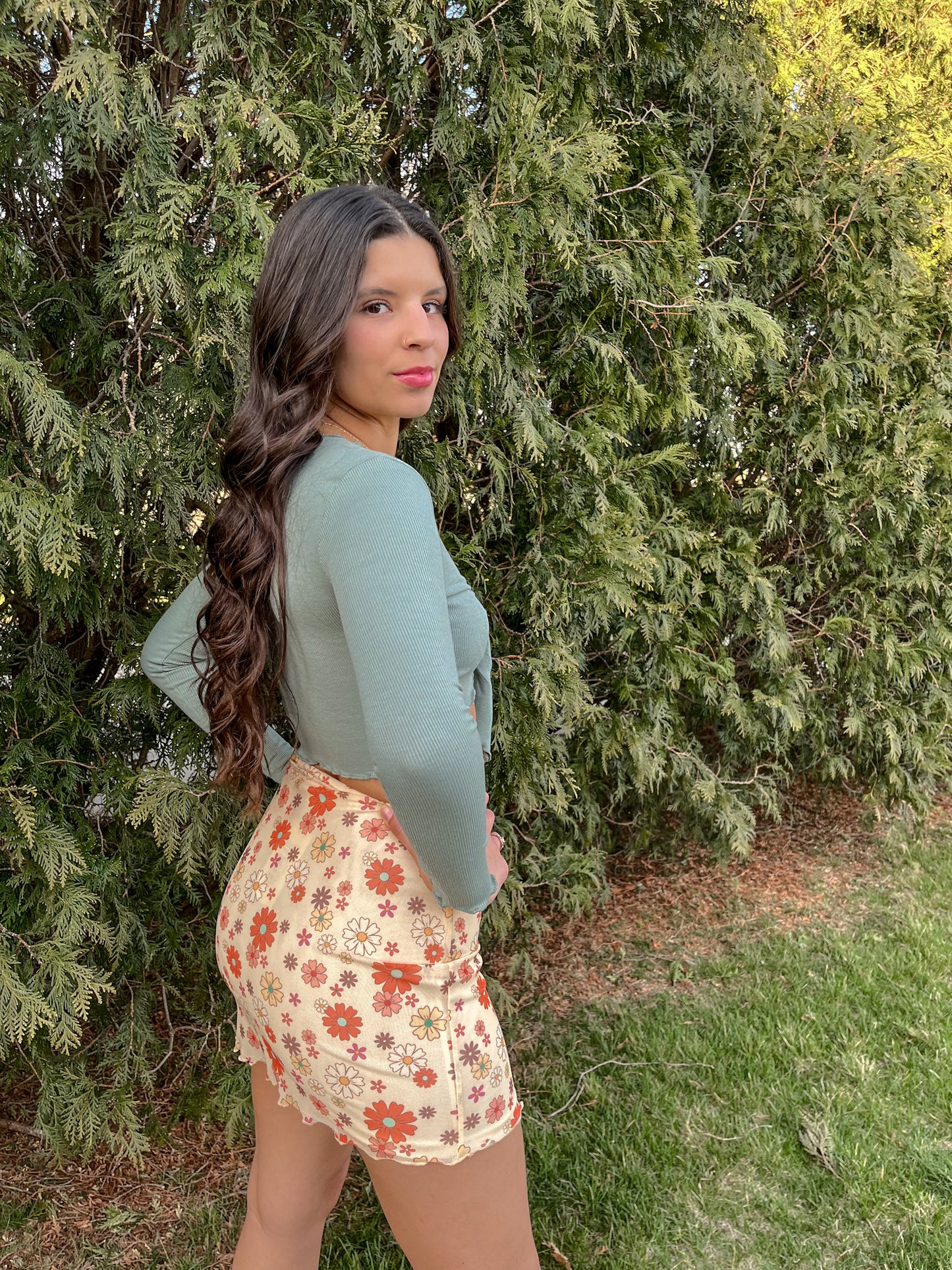 Feeling Edgy Retro Floral Skirt