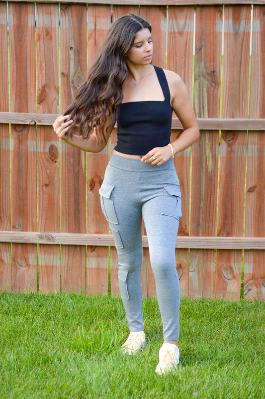 Obsidian Black Ribbed Cami