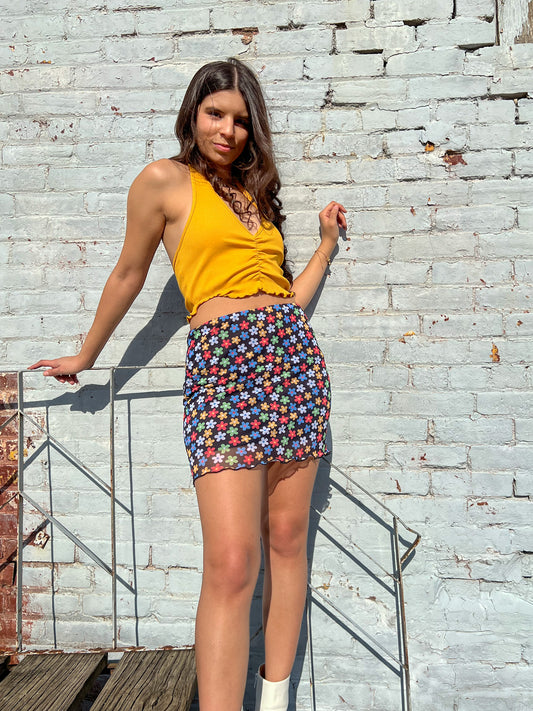 Picture This Halter Top (Mustard)