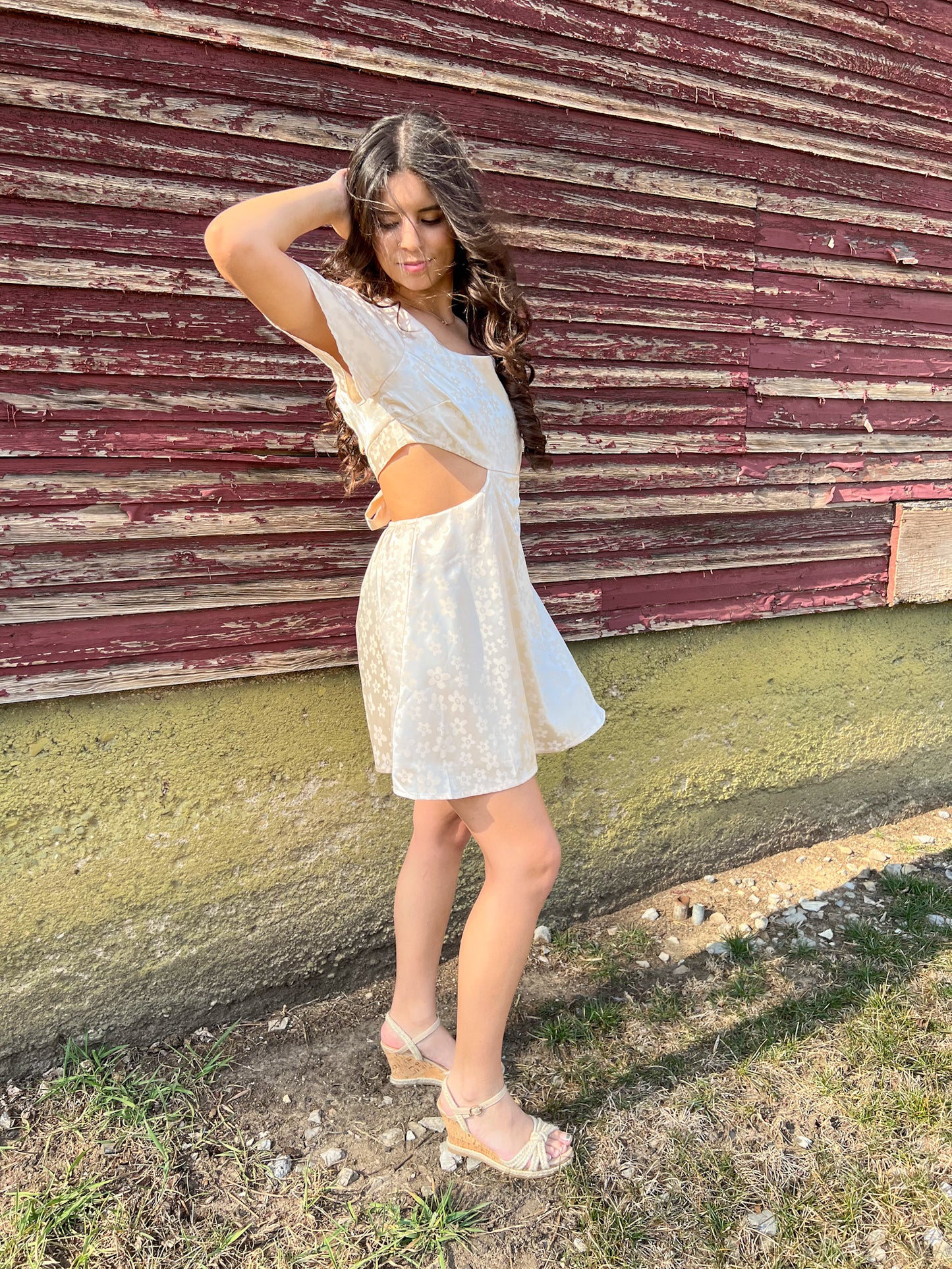 Florally Invited Cutout Dress