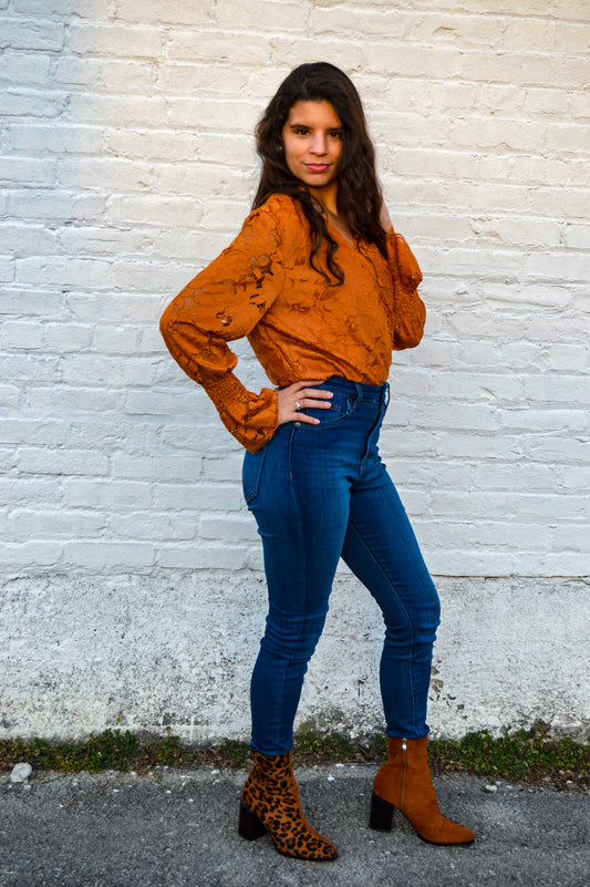 Rustically Chic Floral Bodysuit