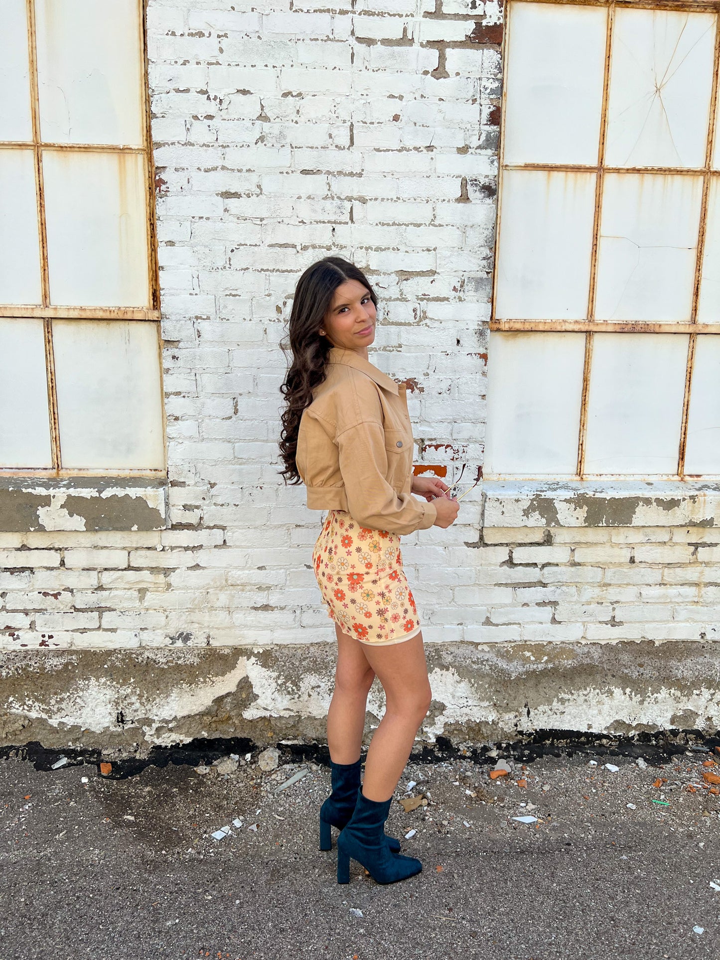 Feeling Edgy Retro Floral Skirt