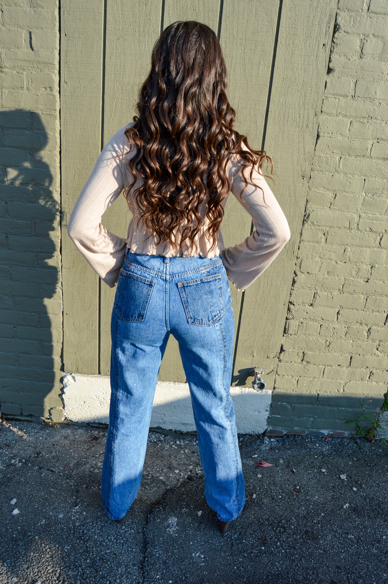 Falling Hard Color-Blocked Denim Pants