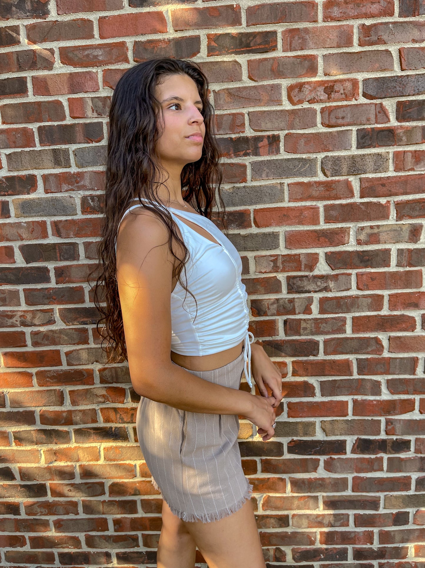 Soft & Sweet Ruched Top (White)