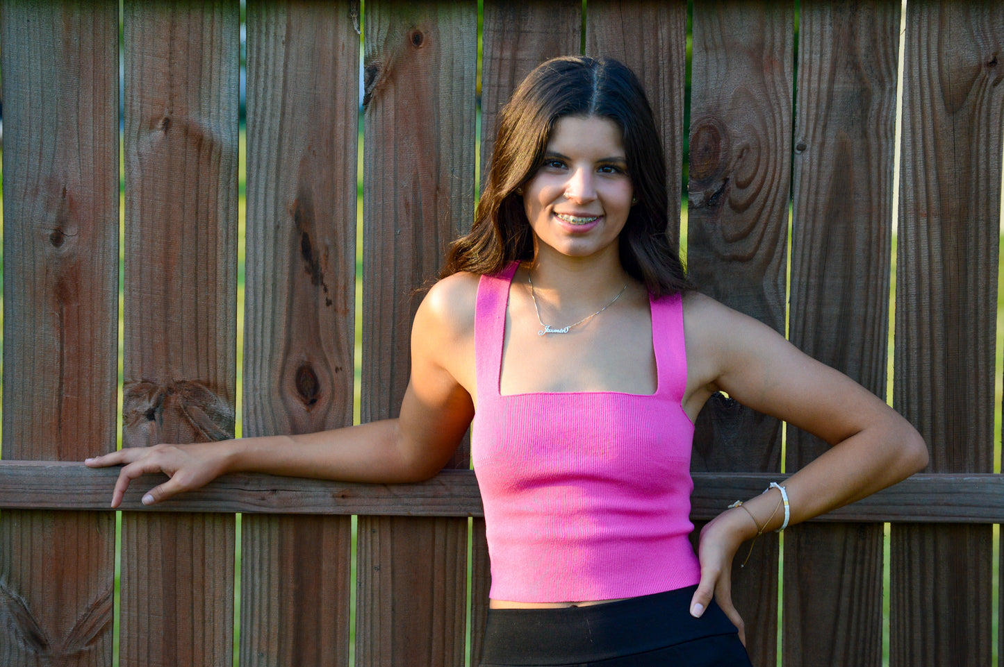 Hot In Pink Ribbed Cami