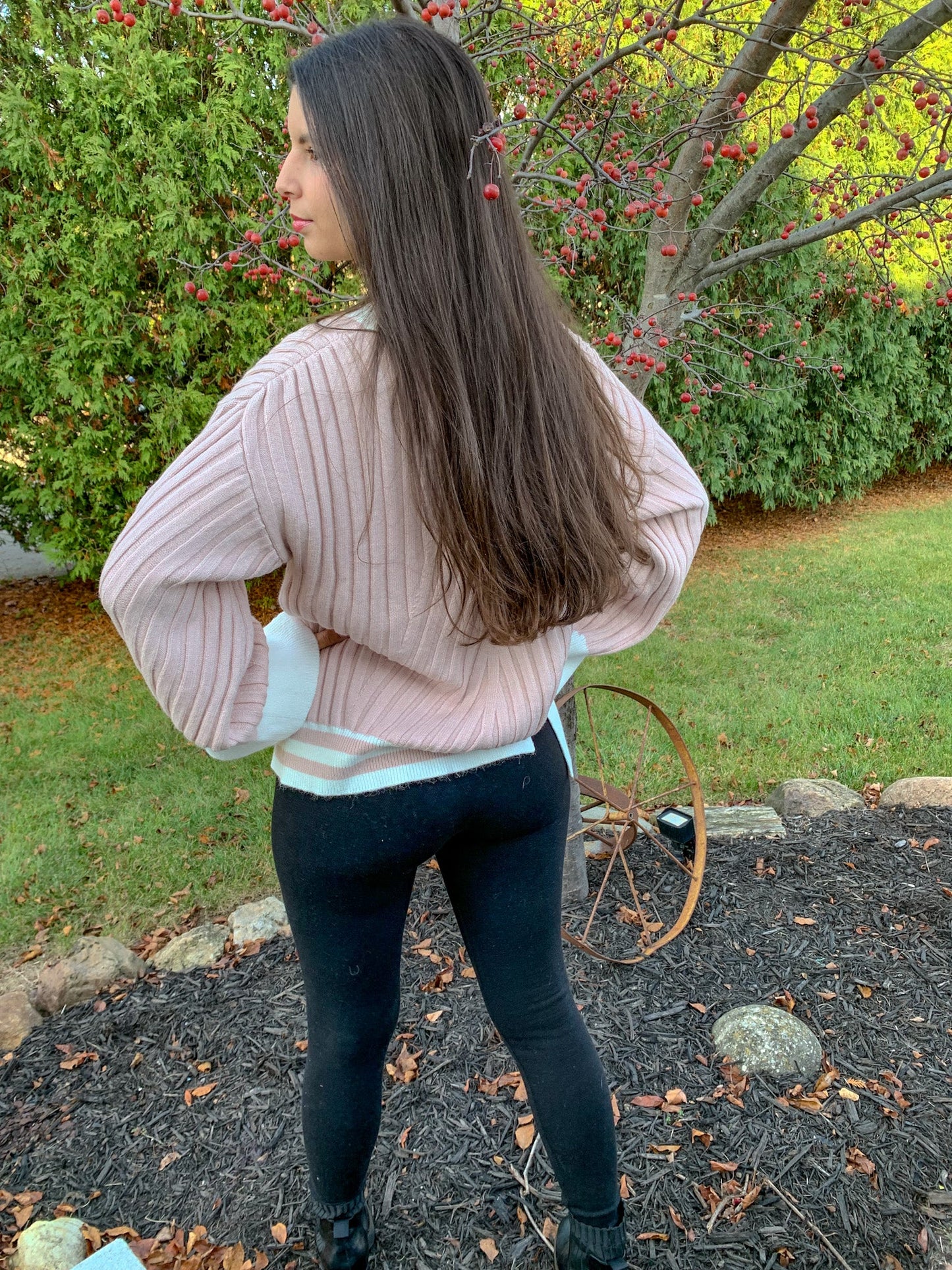 Full of Love Knit Block Sweater (Rose)