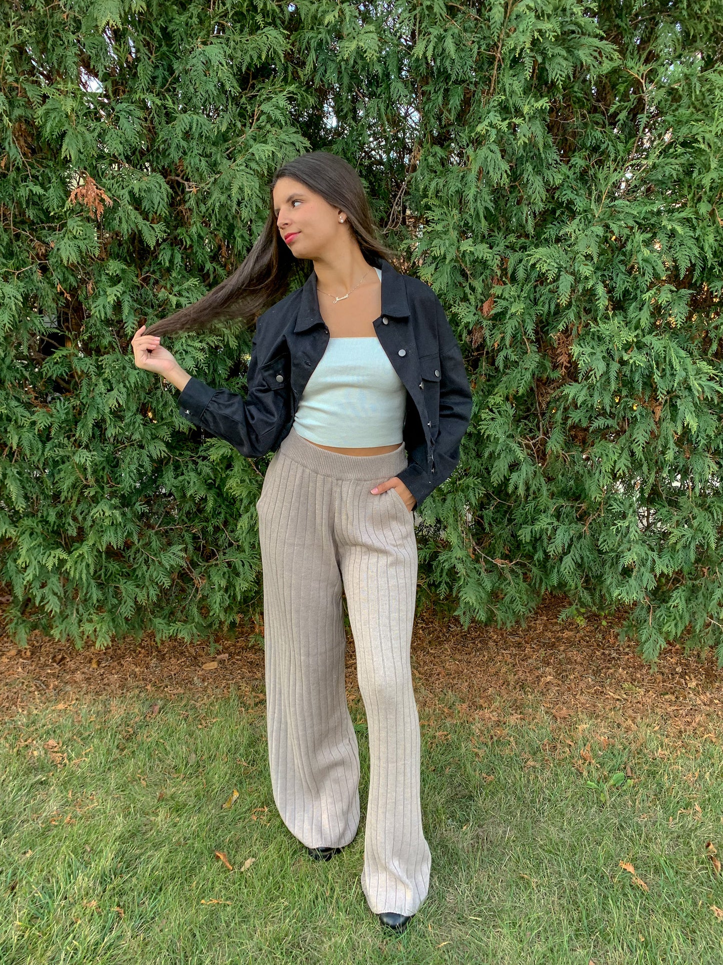 Home Sweet Home Ribbed Pants (Stone)