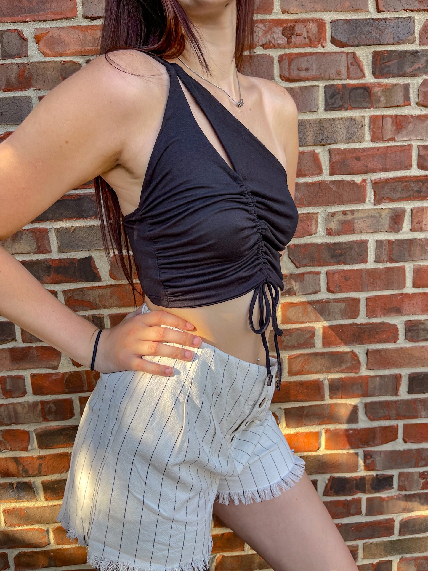 Soft & Sweet Ruched Top (Black)