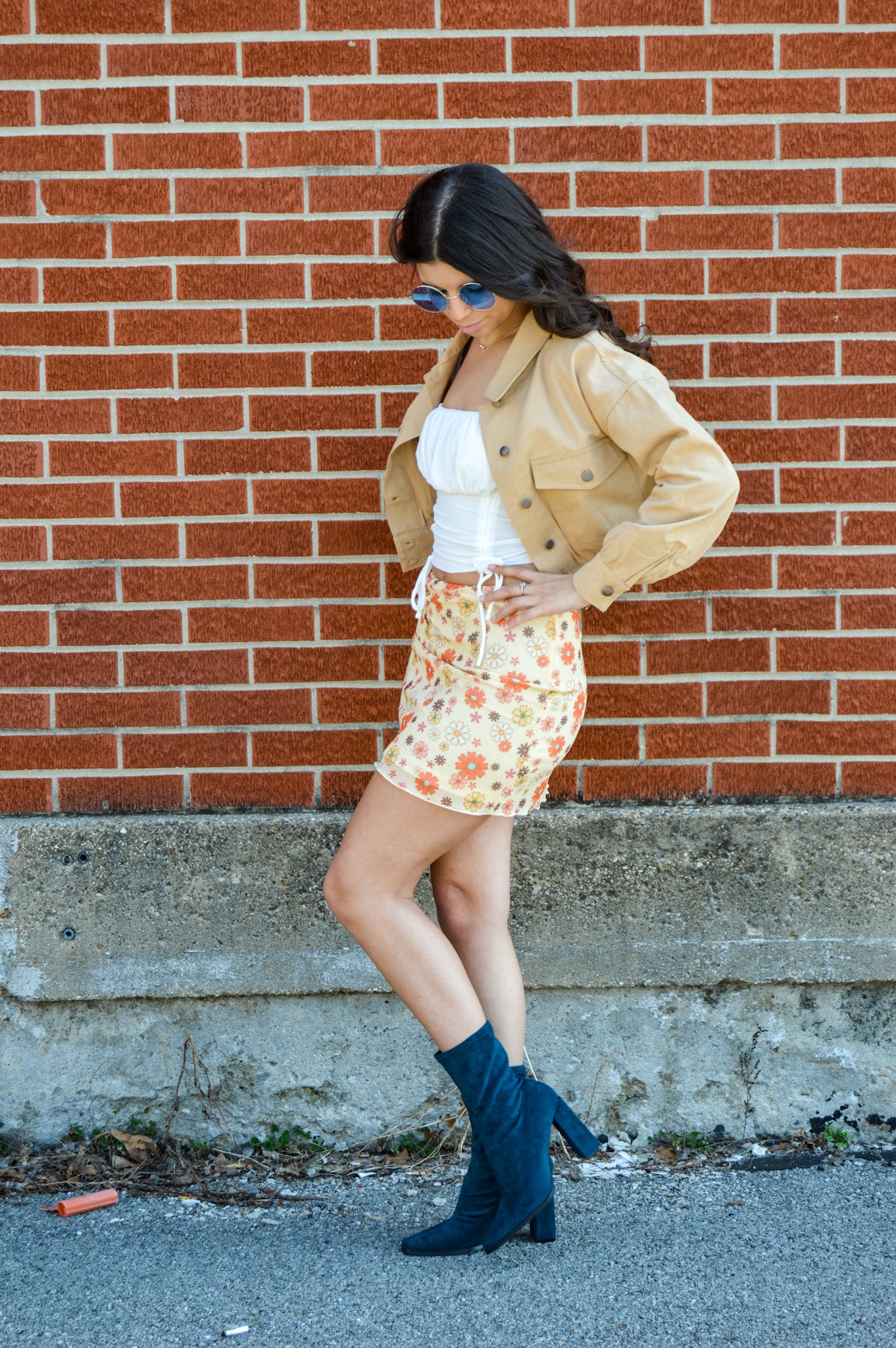 Feeling Edgy Retro Floral Skirt