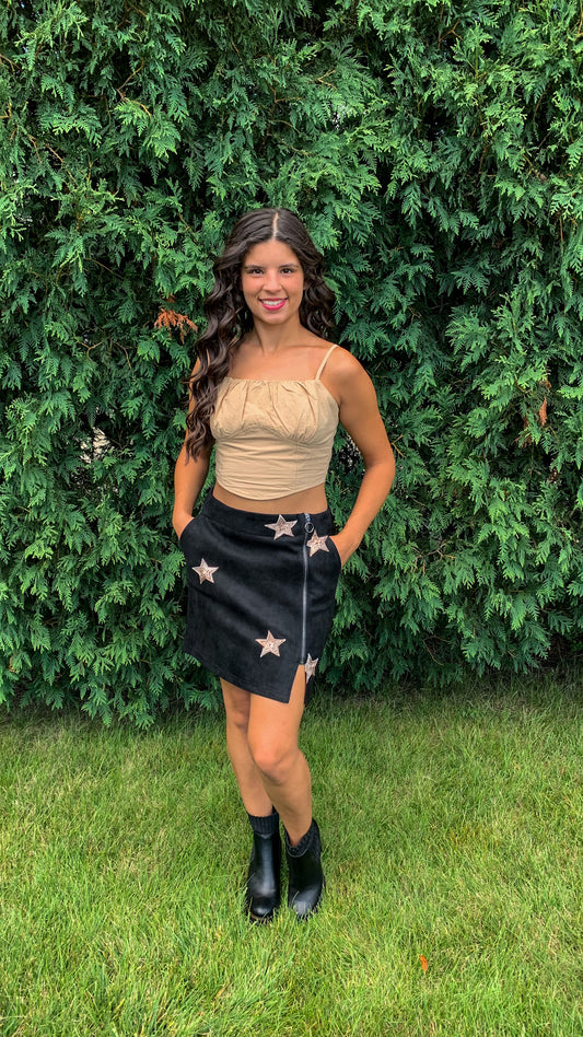 Nashville Stars Suede Skirt (Black)