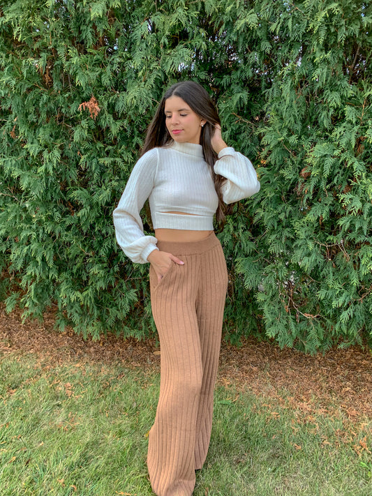 Home Sweet Home Ribbed Pants (Camel)