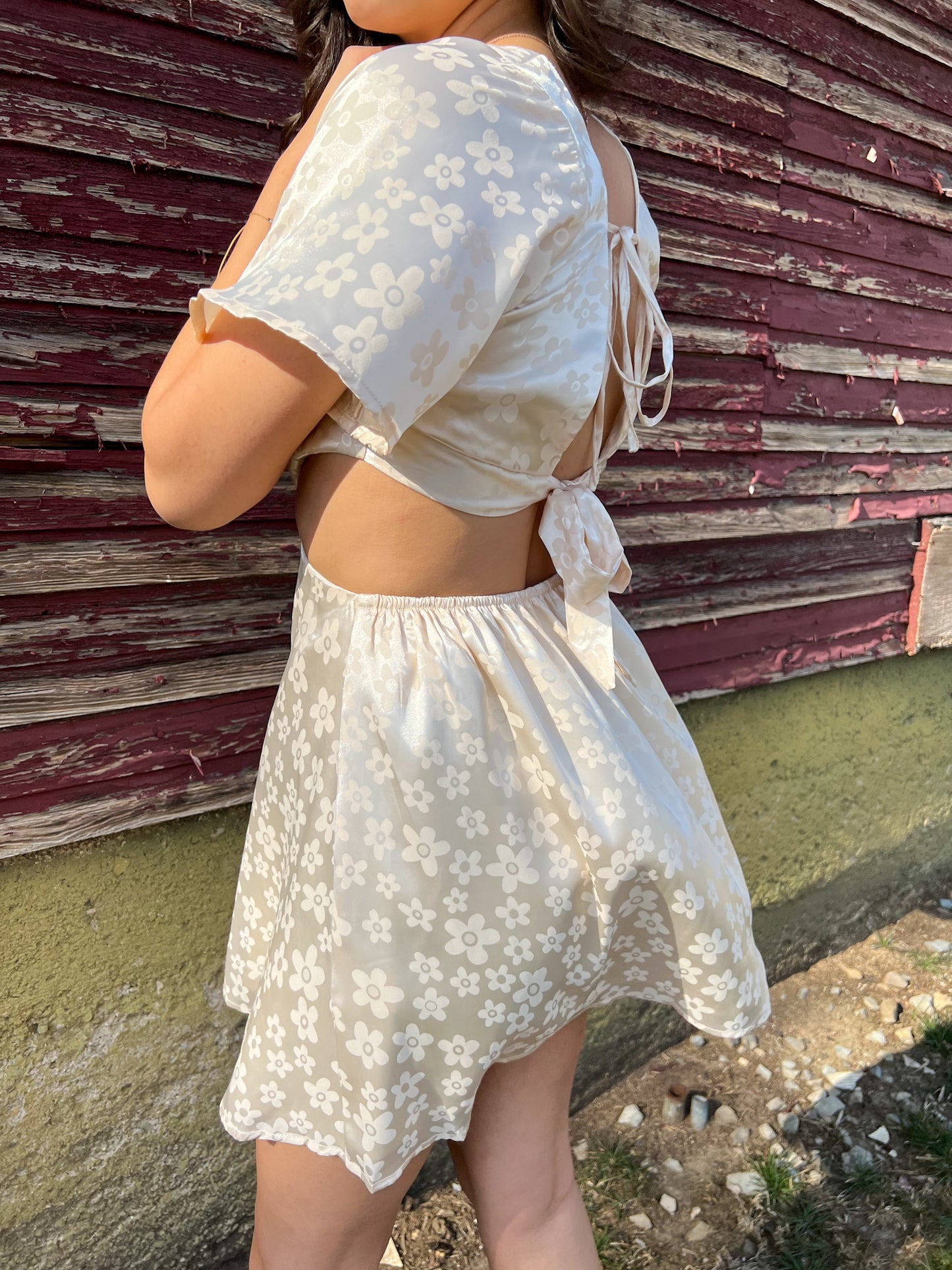 Florally Invited Cutout Dress