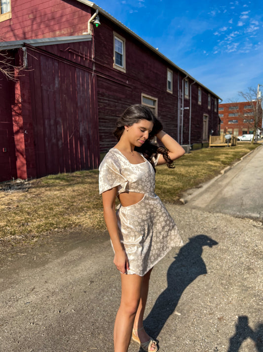 Florally Invited Cutout Dress
