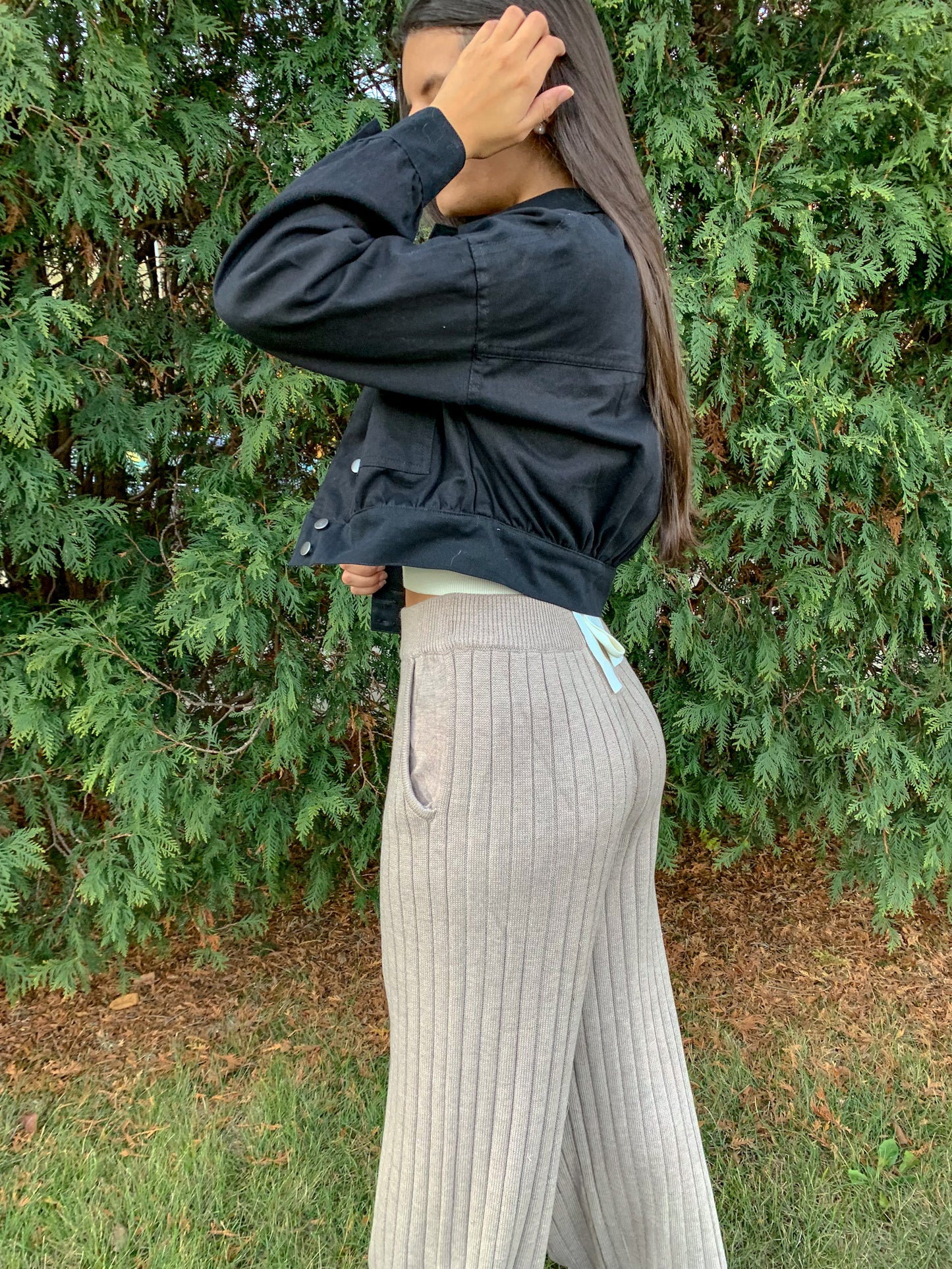 Home Sweet Home Ribbed Pants (Stone)