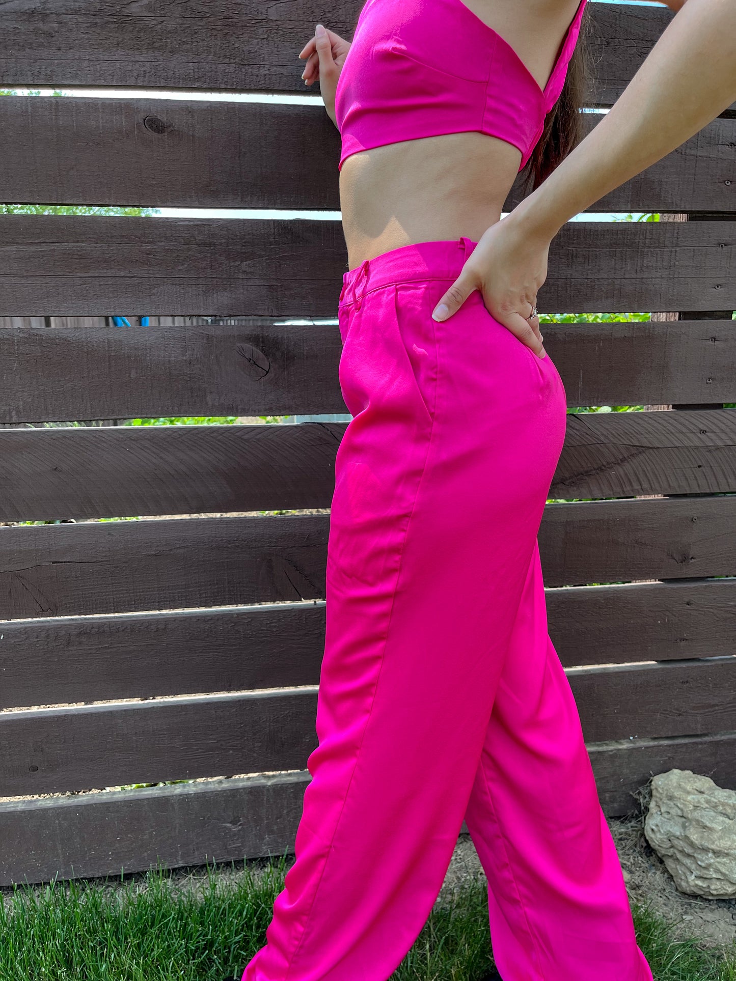 Suit Up Trousers (Fuchsia)