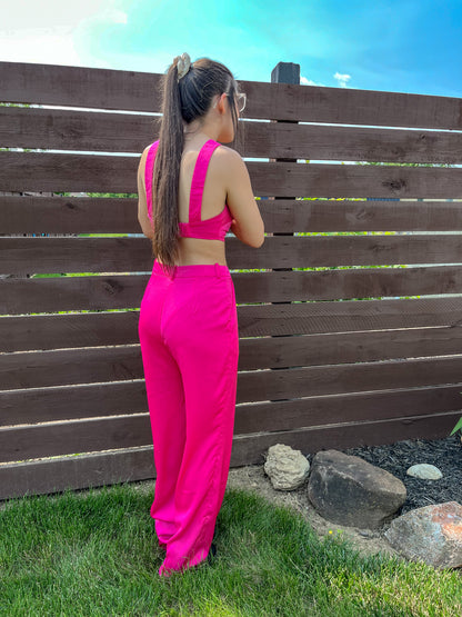 Suit Up Trousers (Fuchsia)