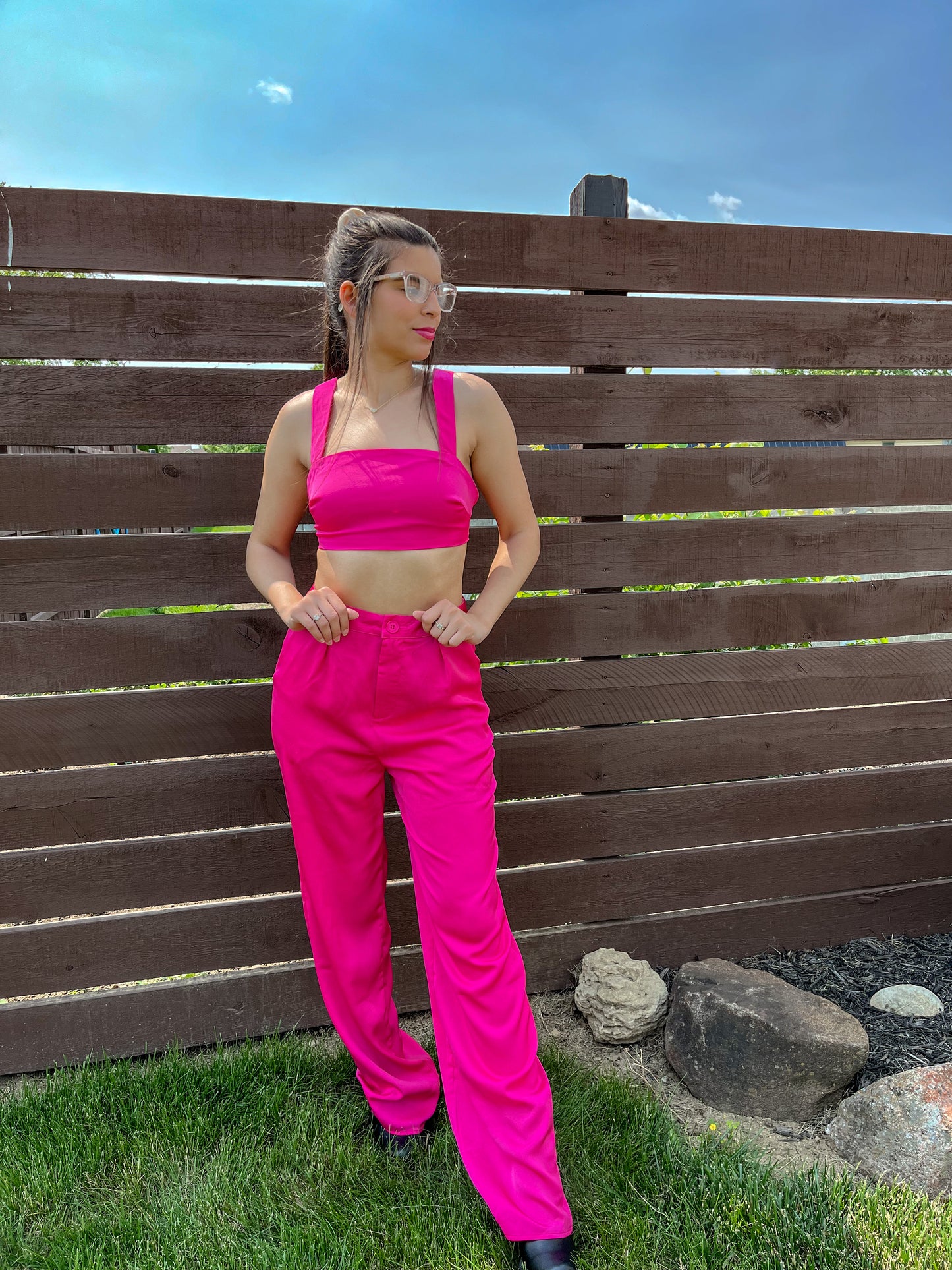 Suit Up Trousers (Fuchsia)