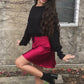 Black Cable Knit Cropped Sweater