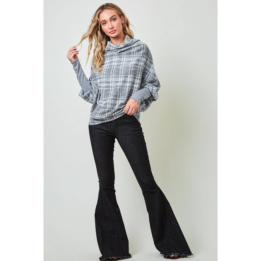 Plaid Knit Cape