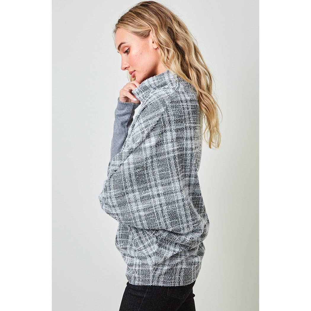 Plaid Knit Cape