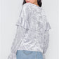 Crushed Velvet Long Ruffle Sleeve Top