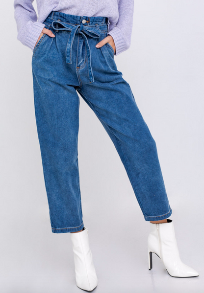 Paper Bag Denim Pants