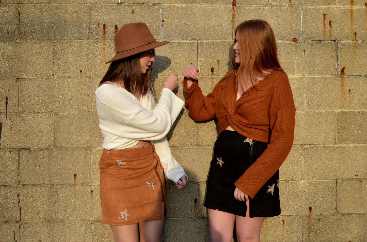 Nashville Stars Suede Skirt (Camel)