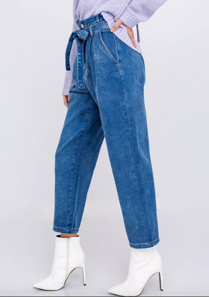 Paper Bag Denim Pants
