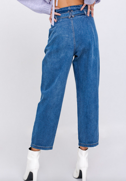 Paper Bag Denim Pants