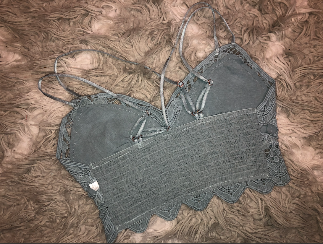 Crochet Embroidered Lace Longline Bralette