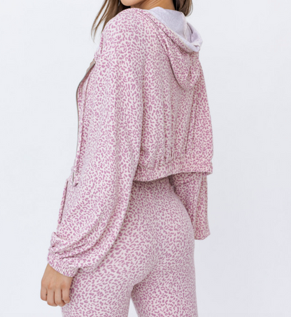 Cheetah Sista Cropped Hoodie