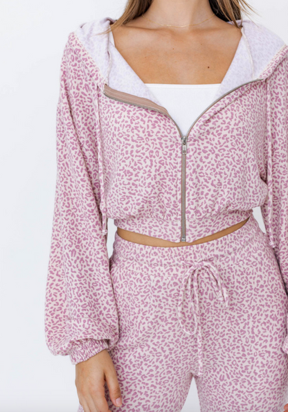 Cheetah Sista Cropped Hoodie