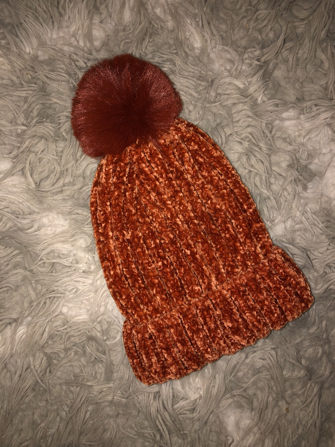 Chenille Pom Pom Beanie (2 Colors)