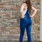 Junior Distressed Denim Skinny Overalls (2 Colors)