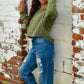 Matcha Green Dolman Chenille Sweater