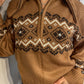 Brown Quarter Zip Sweater