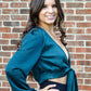 Hunter Green Tie Blouse