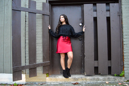 Black Cable Knit Cropped Sweater