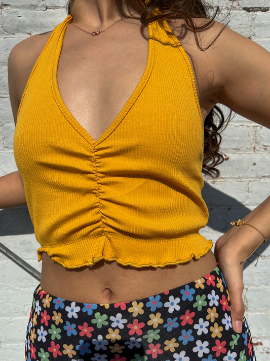 Picture This Halter Top (Mustard)