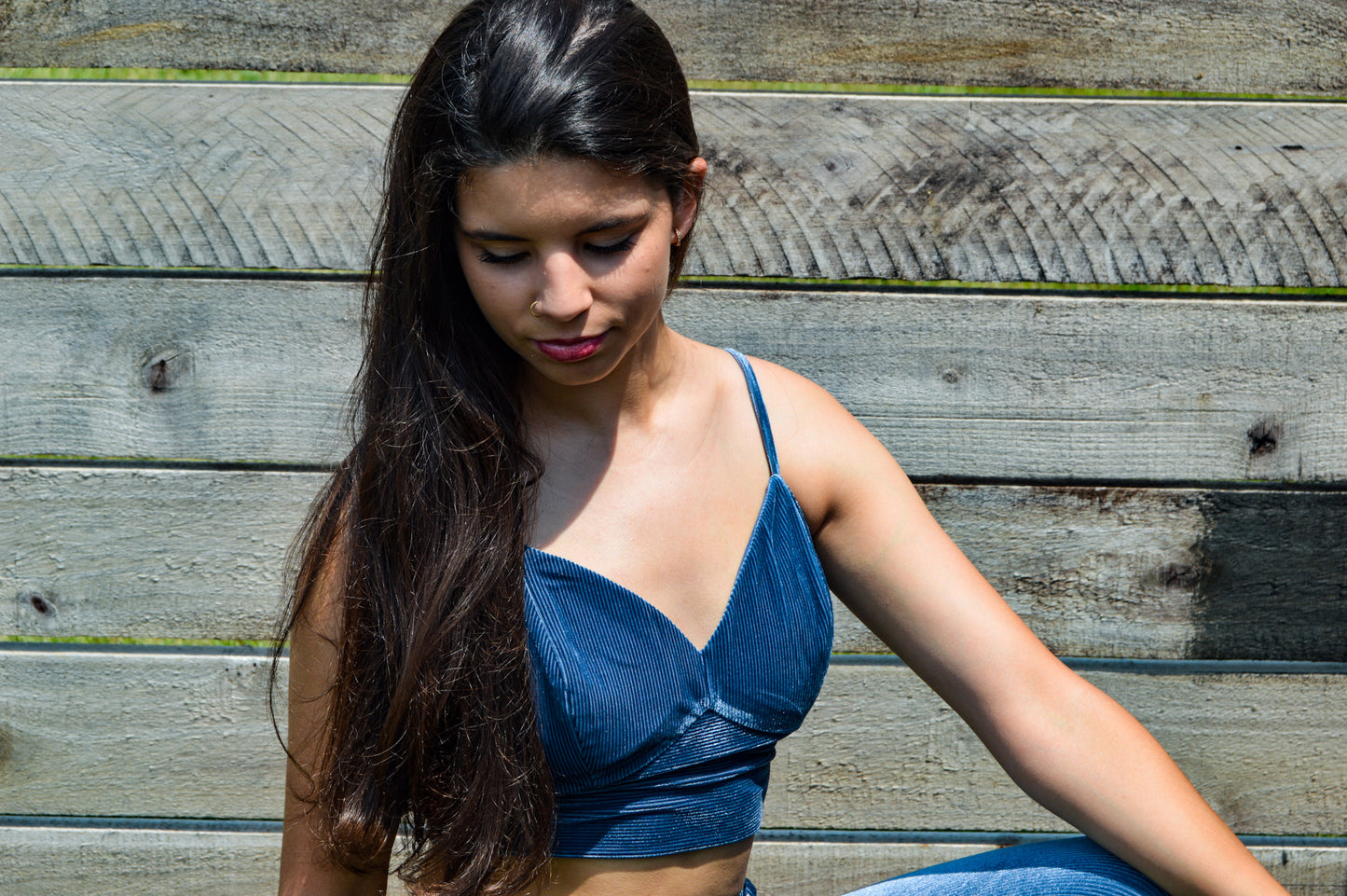 Ocean Blue Corduroy Cami